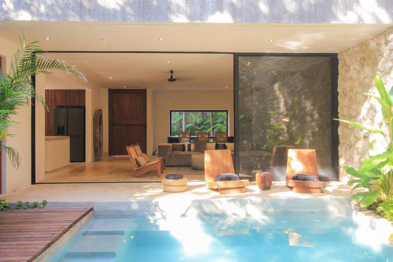 Elegant Boho Style Villa Jungle Views In Rooftop Deck & Outstanding Raw Pool In Holistika Tulum Bagian luar foto